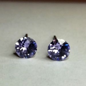 Swarovski Crystal Stud Earrings in Violet